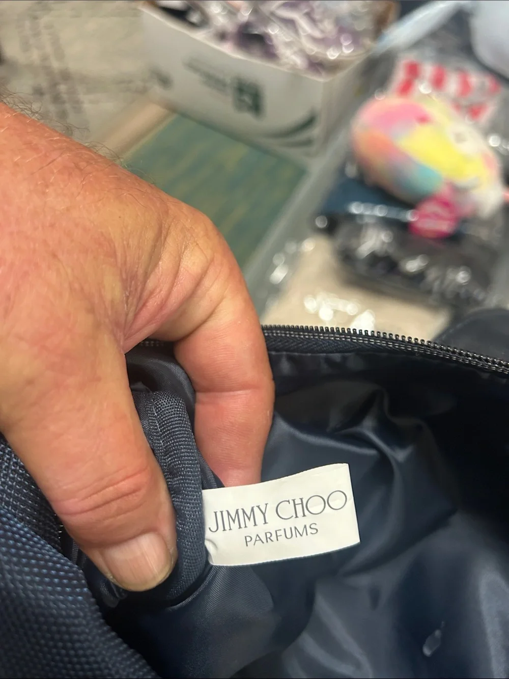 Jimmy Choo Navy and Black Men's Duffel Bag